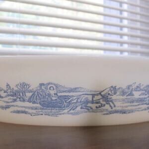 Glasbake Oval Divided Winter Casserole Dish